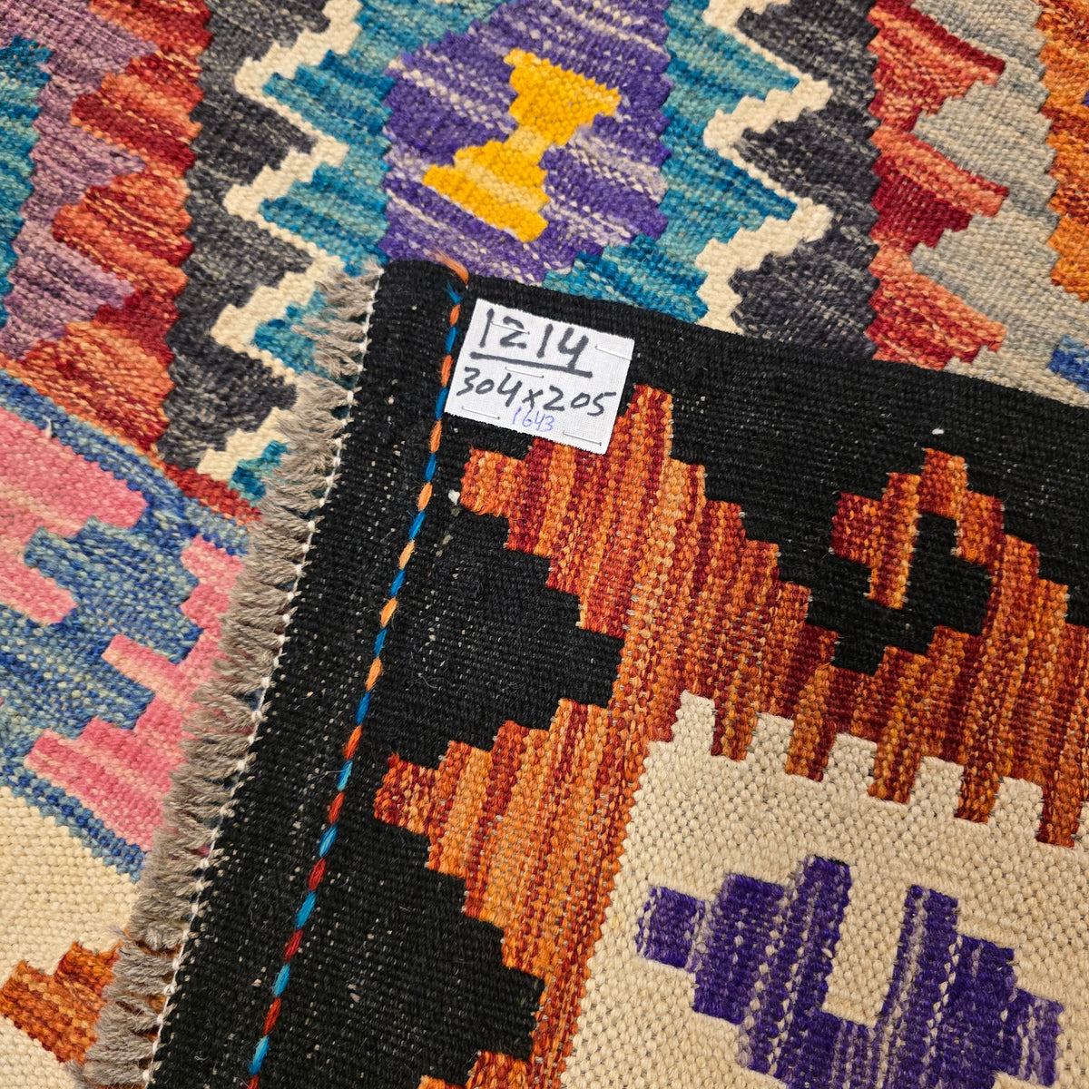 Kelim tapijt Afghan perzisch 304x205 wollen vloerkleed