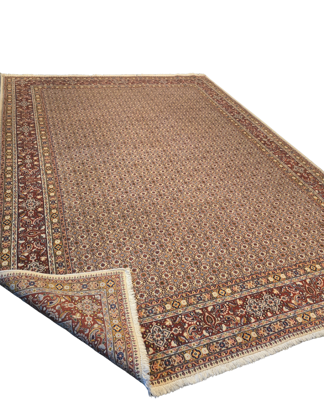 Groot Perzisch tapijt Moud 340x250 wol zijde vloerkleed Handgeknoopt Iran