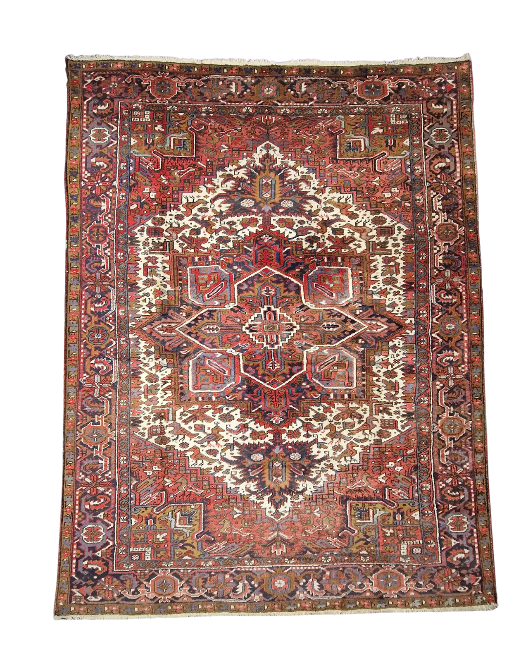 Groot Perzisch tapijt Heriz 385x295 wollen vloerkleed handgeknoopt iran