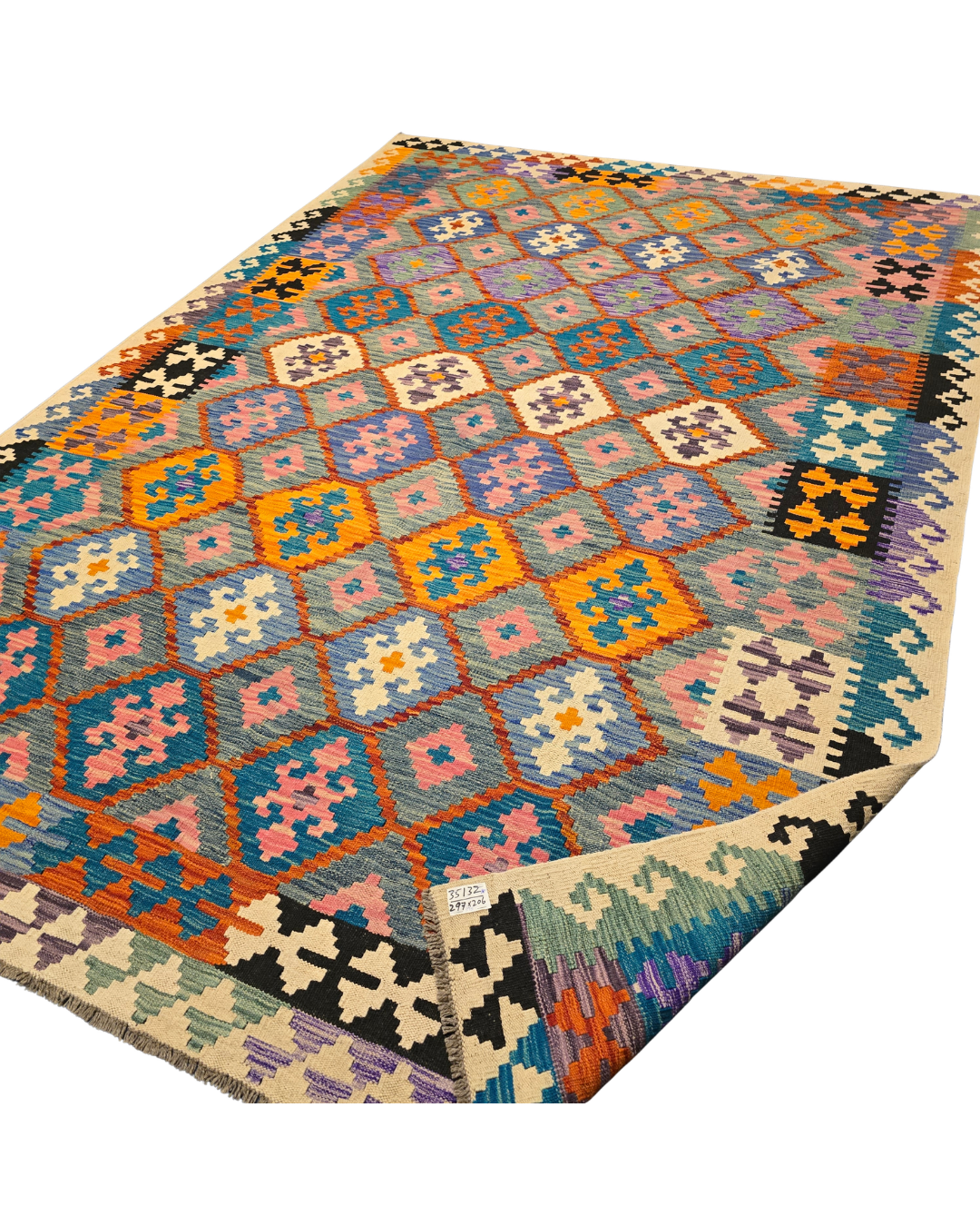 Kelim tapijt Afgan perzisch 297x206 wollen vloerkleed