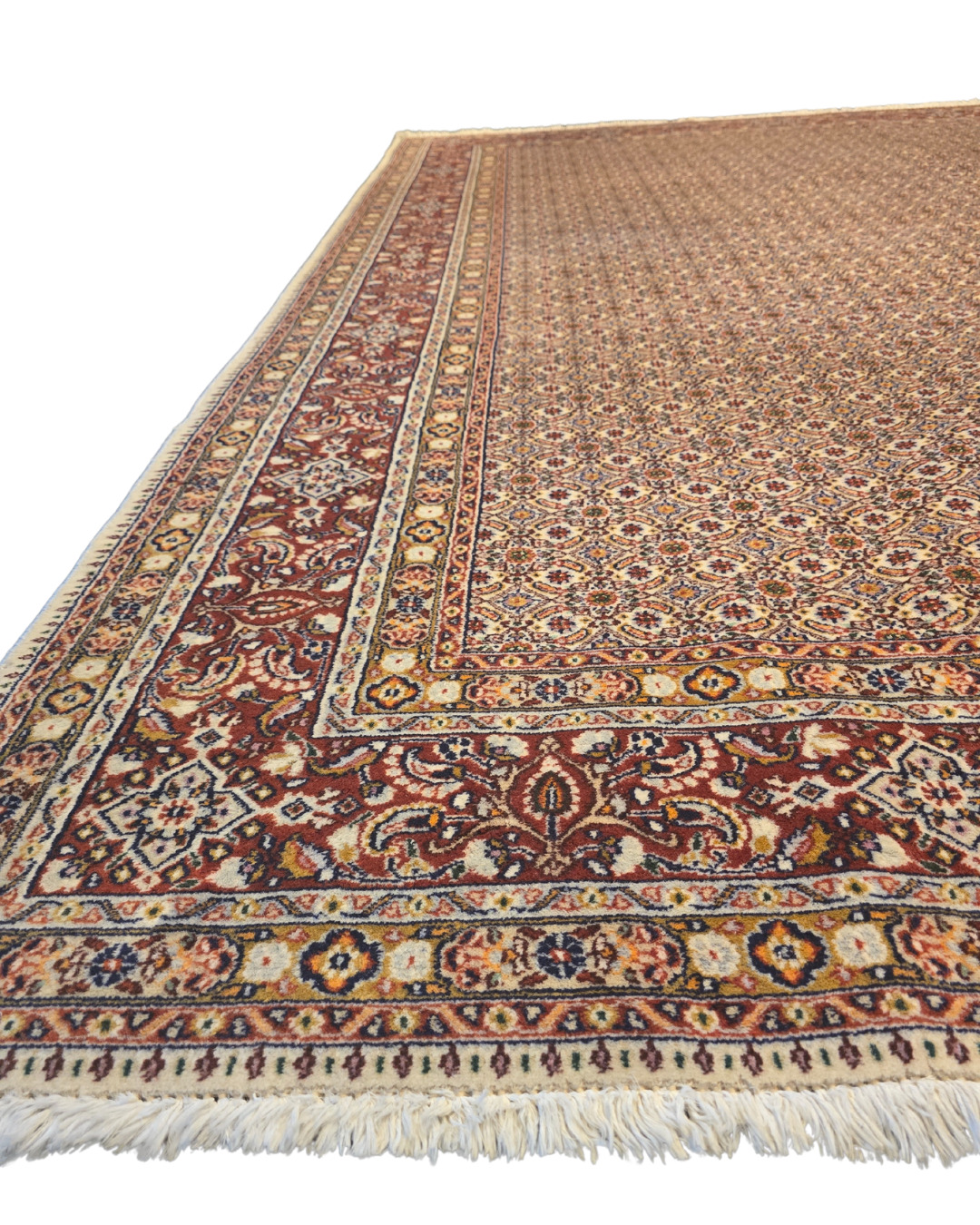 Groot Perzisch tapijt Moud 340x250 wol zijde vloerkleed Handgeknoopt Iran
