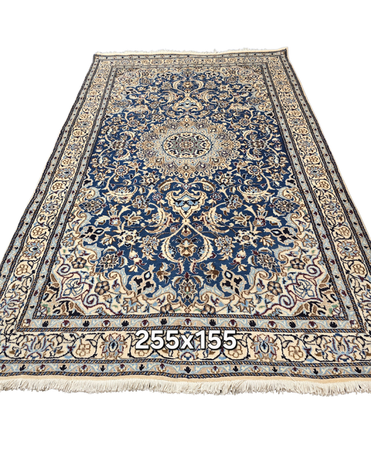 Perzisch tapijt Nain 255x155 wollen vloerkleed handgeknoopt iran