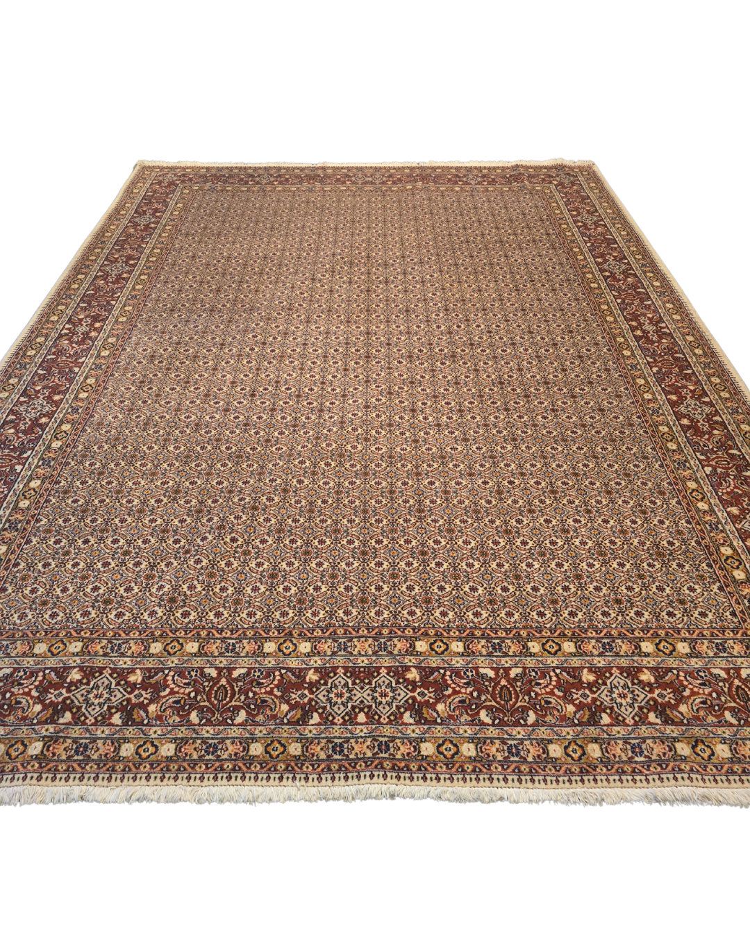 Groot Perzisch tapijt Moud 340x250 wol zijde vloerkleed Handgeknoopt Iran