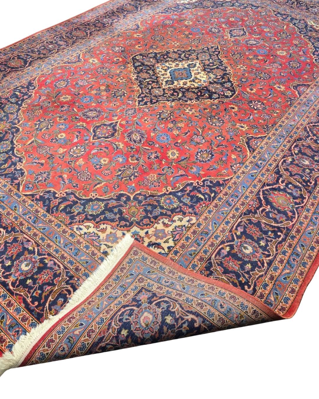 Groot Perzisch tapijt Kashan 360x250 wollen vloerkleed Iran
