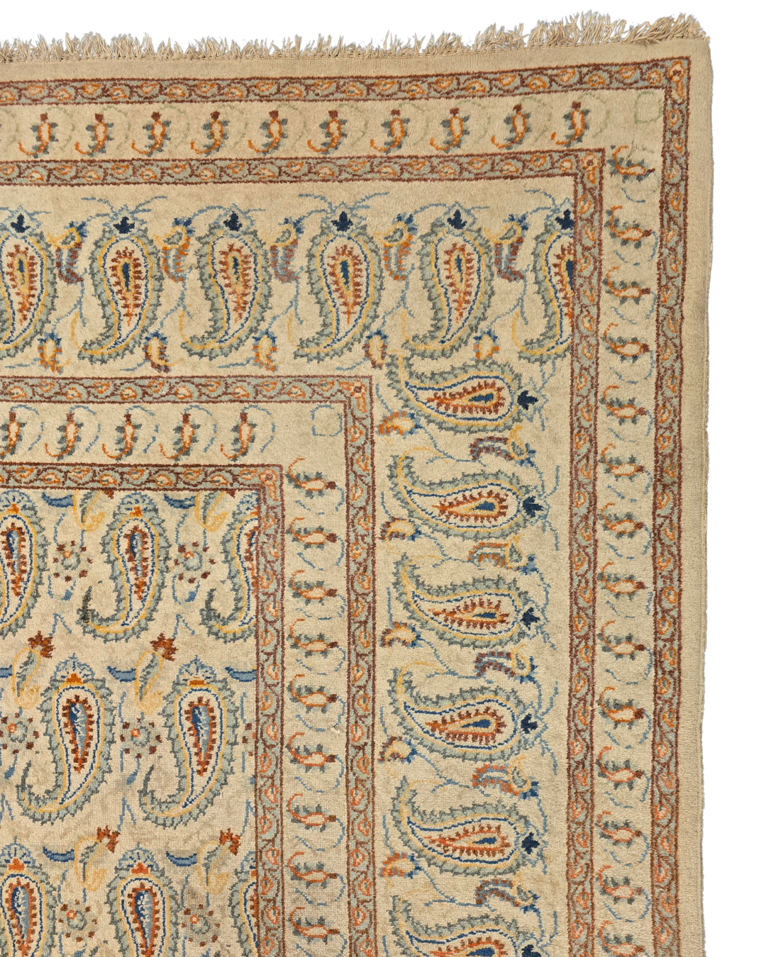 Groot Perzisch tapijt Kashan Boteh 420x320 wollen vloerkleed handgeknoopt Iran