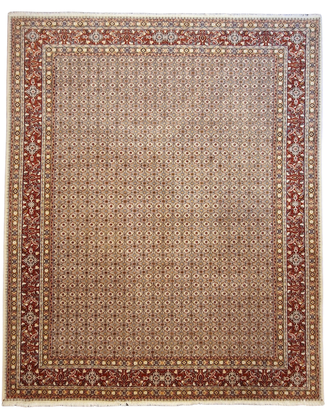 Groot Perzisch tapijt Moud 340x250 wol zijde vloerkleed Handgeknoopt Iran