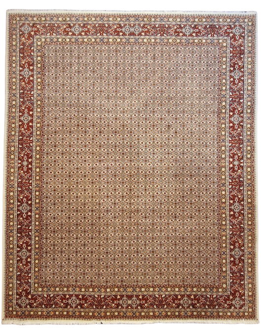 Groot Perzisch tapijt Moud 340x250 wol zijde vloerkleed Handgeknoopt Iran