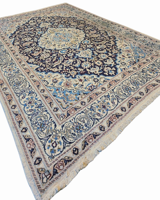 Groot Perzisch tapijt Nain 340x240 wollen vloerkleed Iran handgeknoopt
