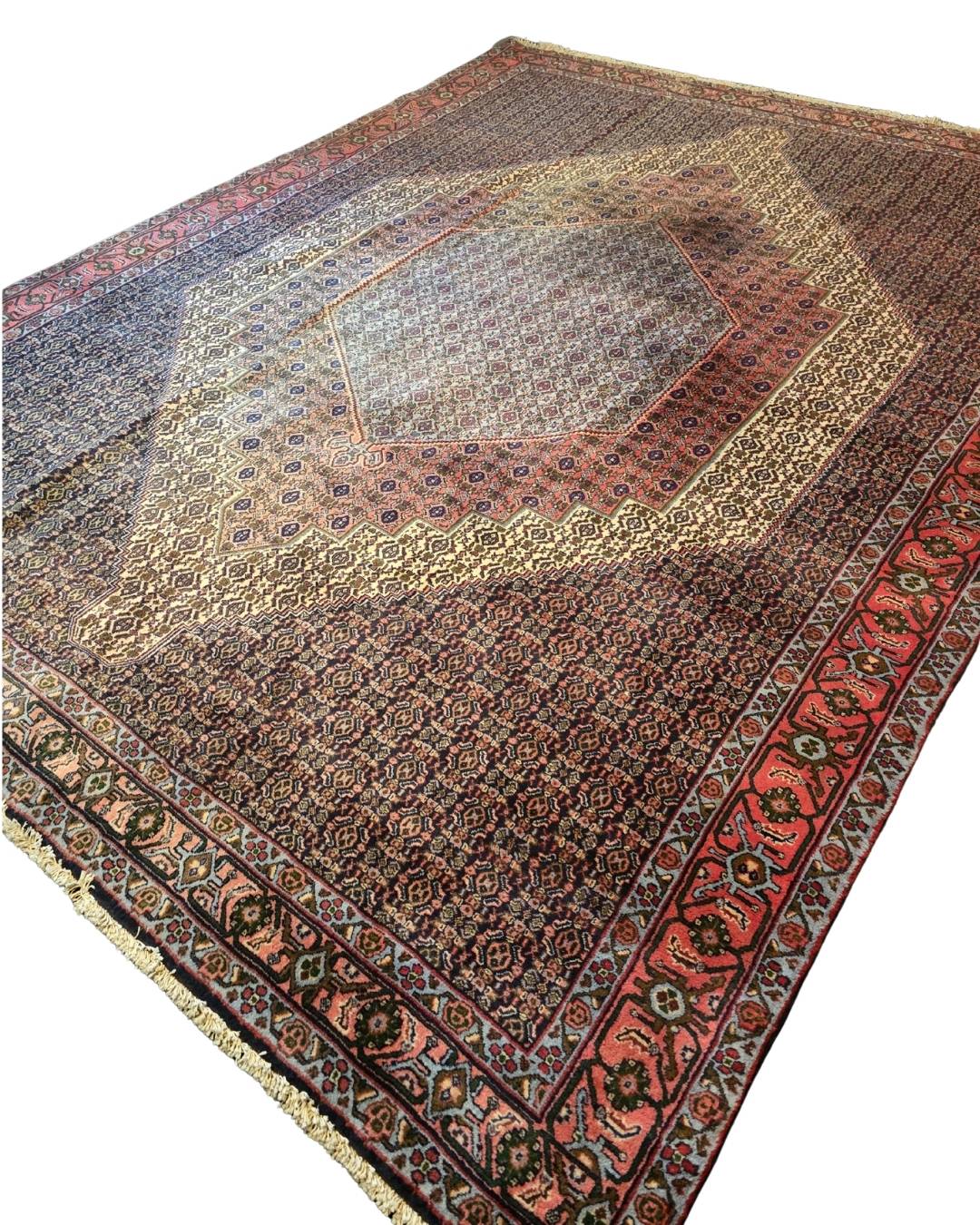 Groot perzisch tapijt Senneh 350x250 wollen vloerkleed handgeknoopt Iran
