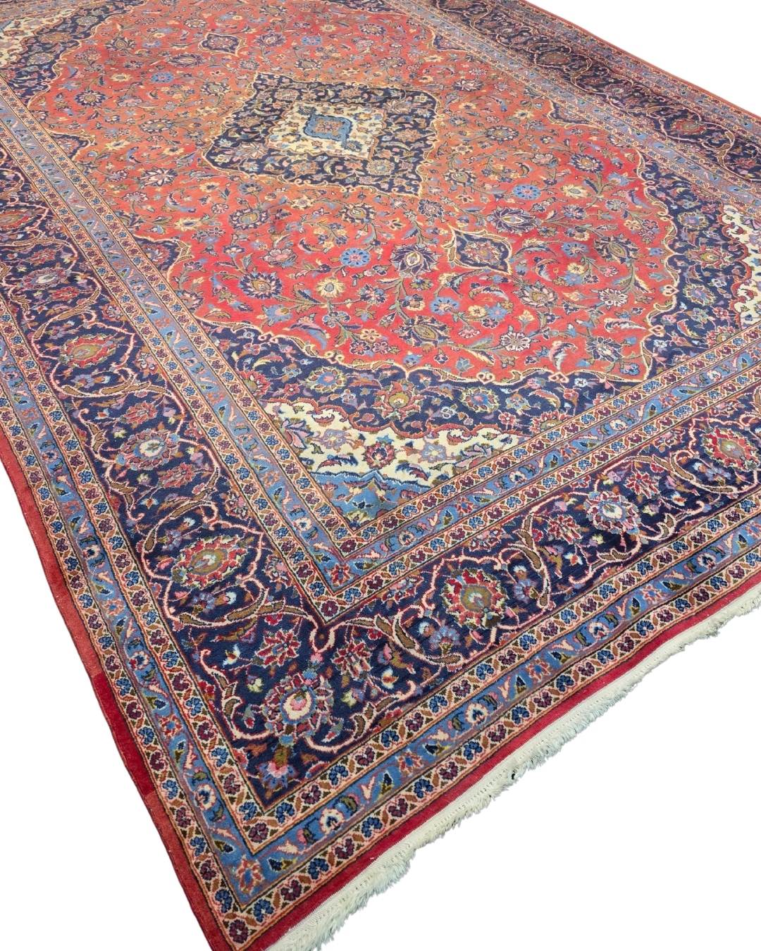 Groot Perzisch tapijt Kashan 360x250 wollen vloerkleed Iran