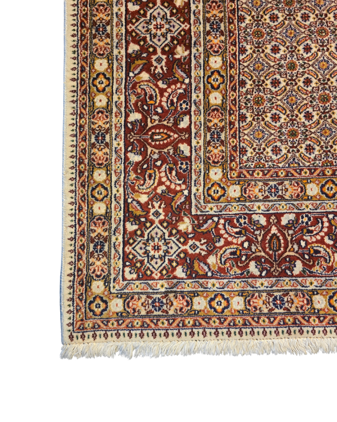 Groot Perzisch tapijt Moud 340x250 wol zijde vloerkleed Handgeknoopt Iran