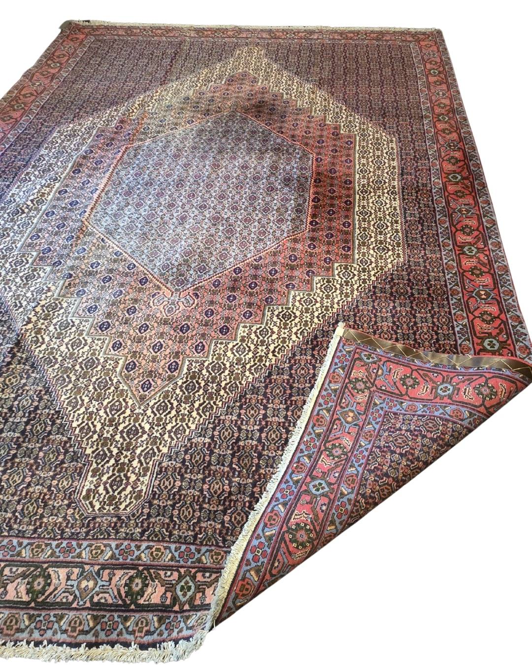 Groot perzisch tapijt Senneh 350x250 wollen vloerkleed handgeknoopt Iran