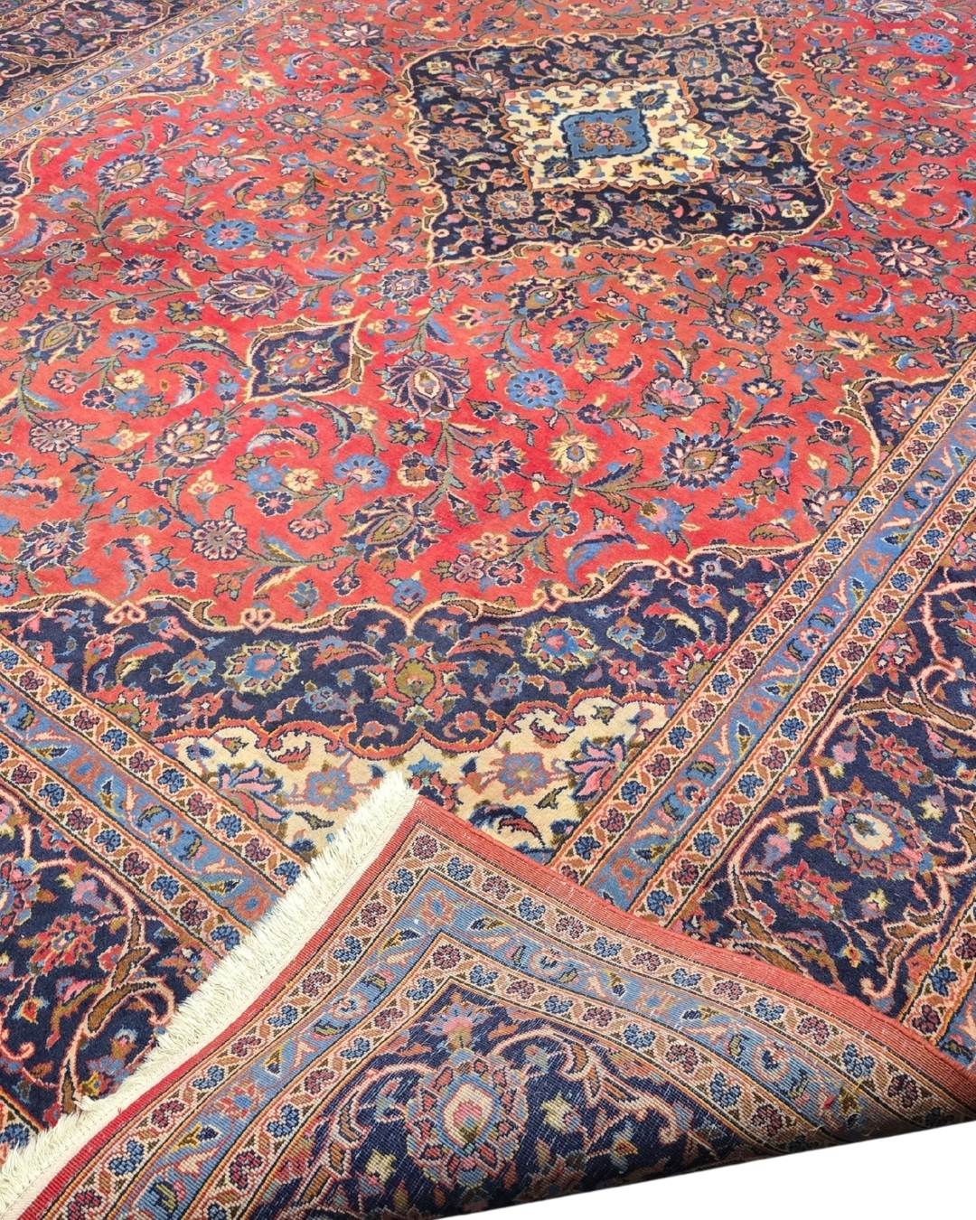 Groot Perzisch tapijt Kashan 360x250 wollen vloerkleed Iran