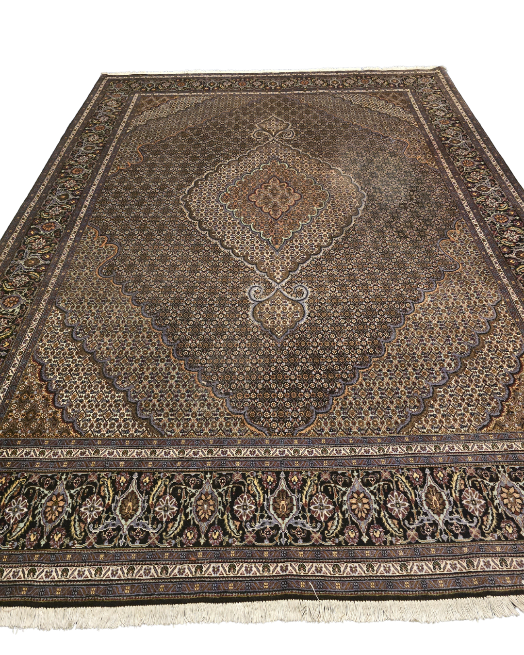 Groot Perzisch tapijt Tabriz 360x252 wollen vloerkleed iran handgeknoopt