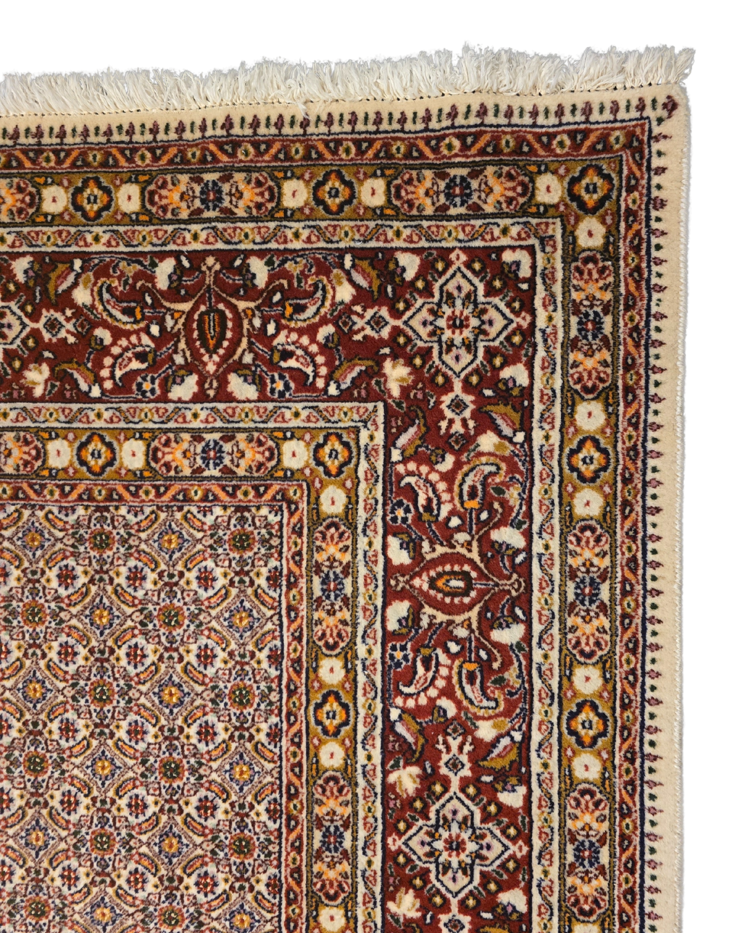Groot Perzisch tapijt Moud 340x250 wol zijde vloerkleed Handgeknoopt Iran