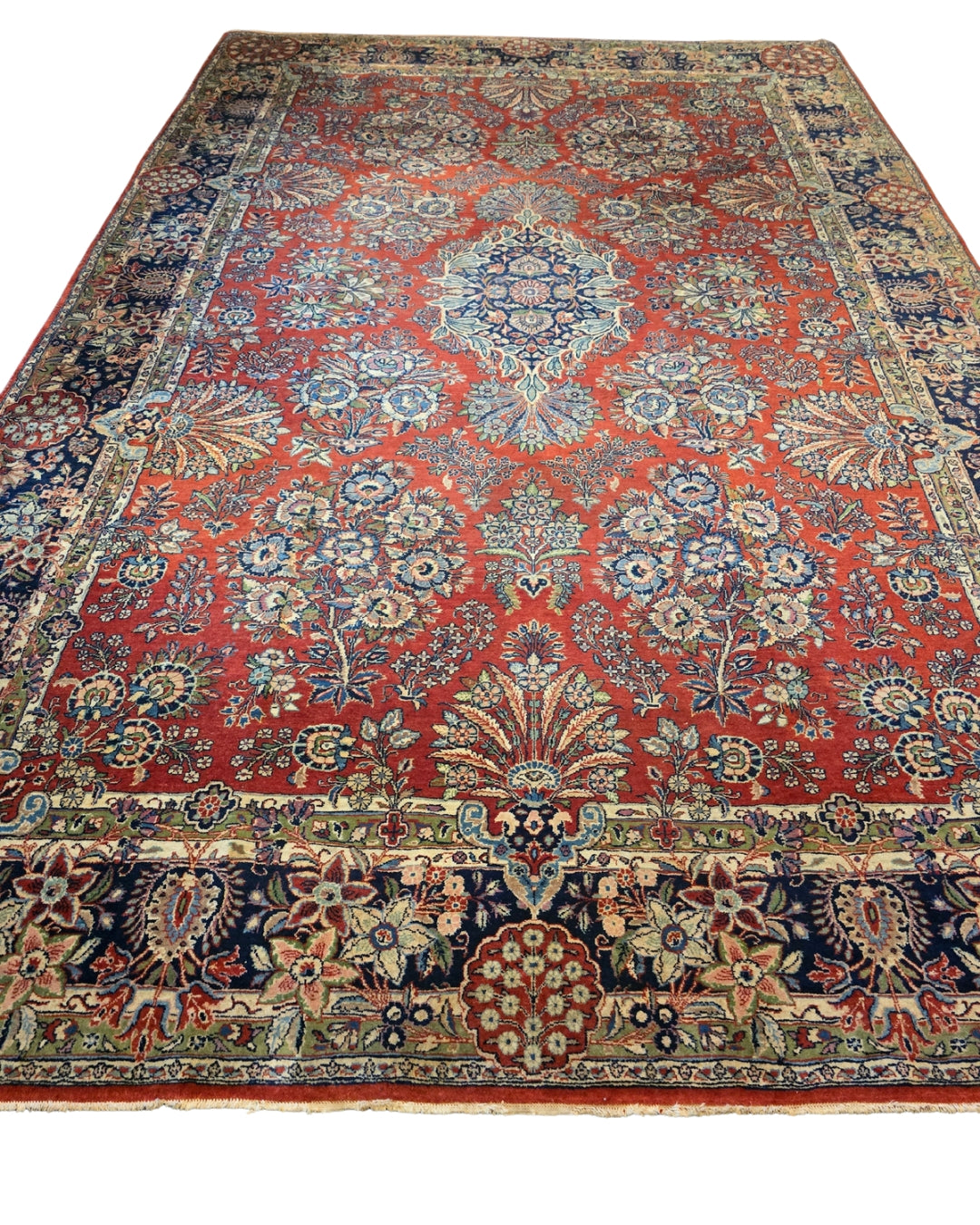 Groot Antiek perzisch tapijt American Sarough 320x220 handgeknoopt wollen vloerkleed