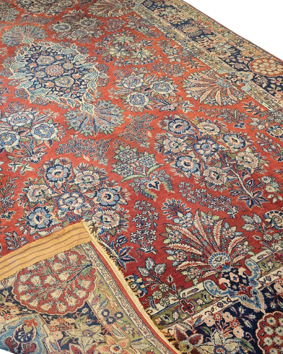 Groot Antiek perzisch tapijt American Sarough 320x220 handgeknoopt wollen vloerkleed