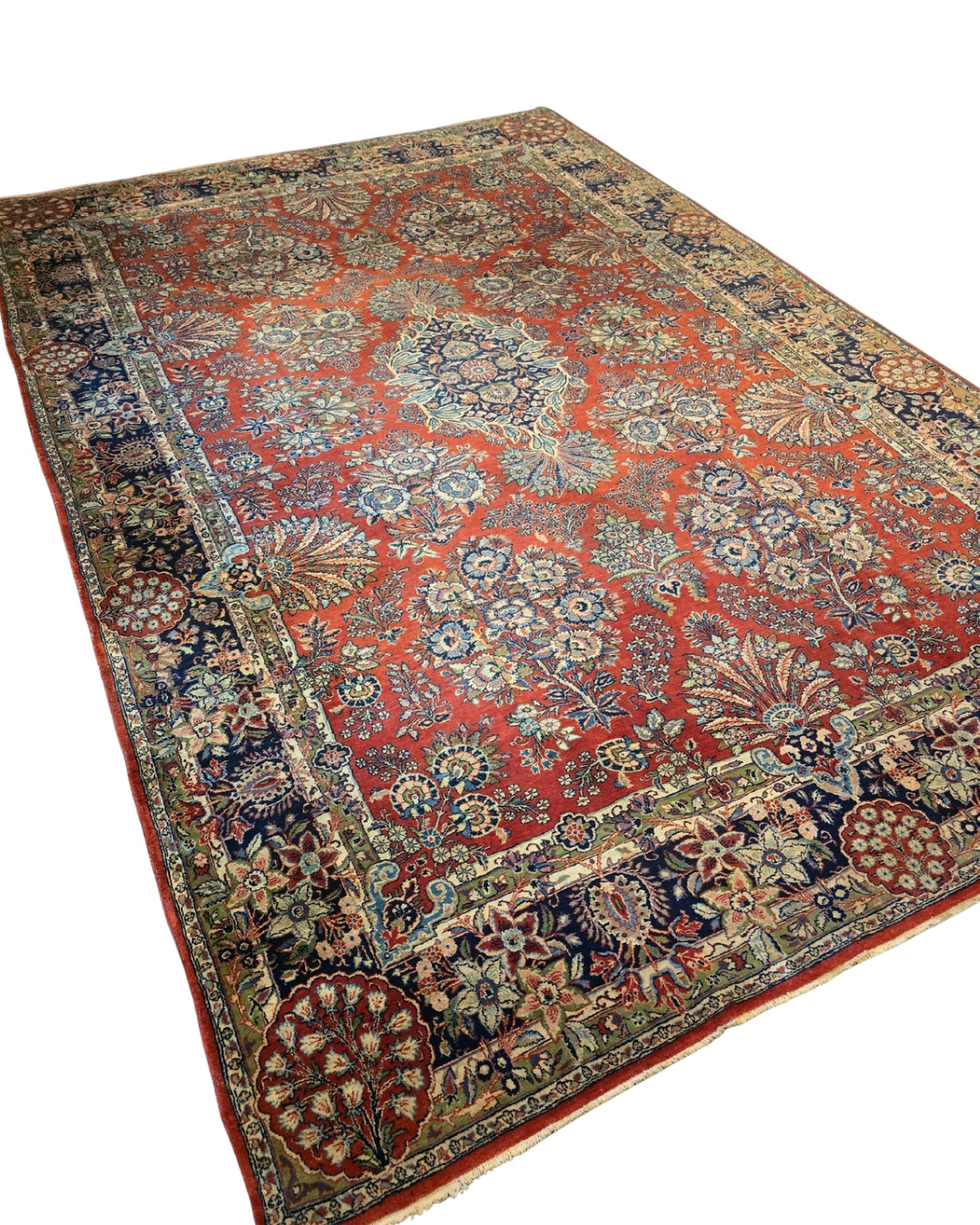 Groot Antiek perzisch tapijt American Sarough 320x220 handgeknoopt wollen vloerkleed