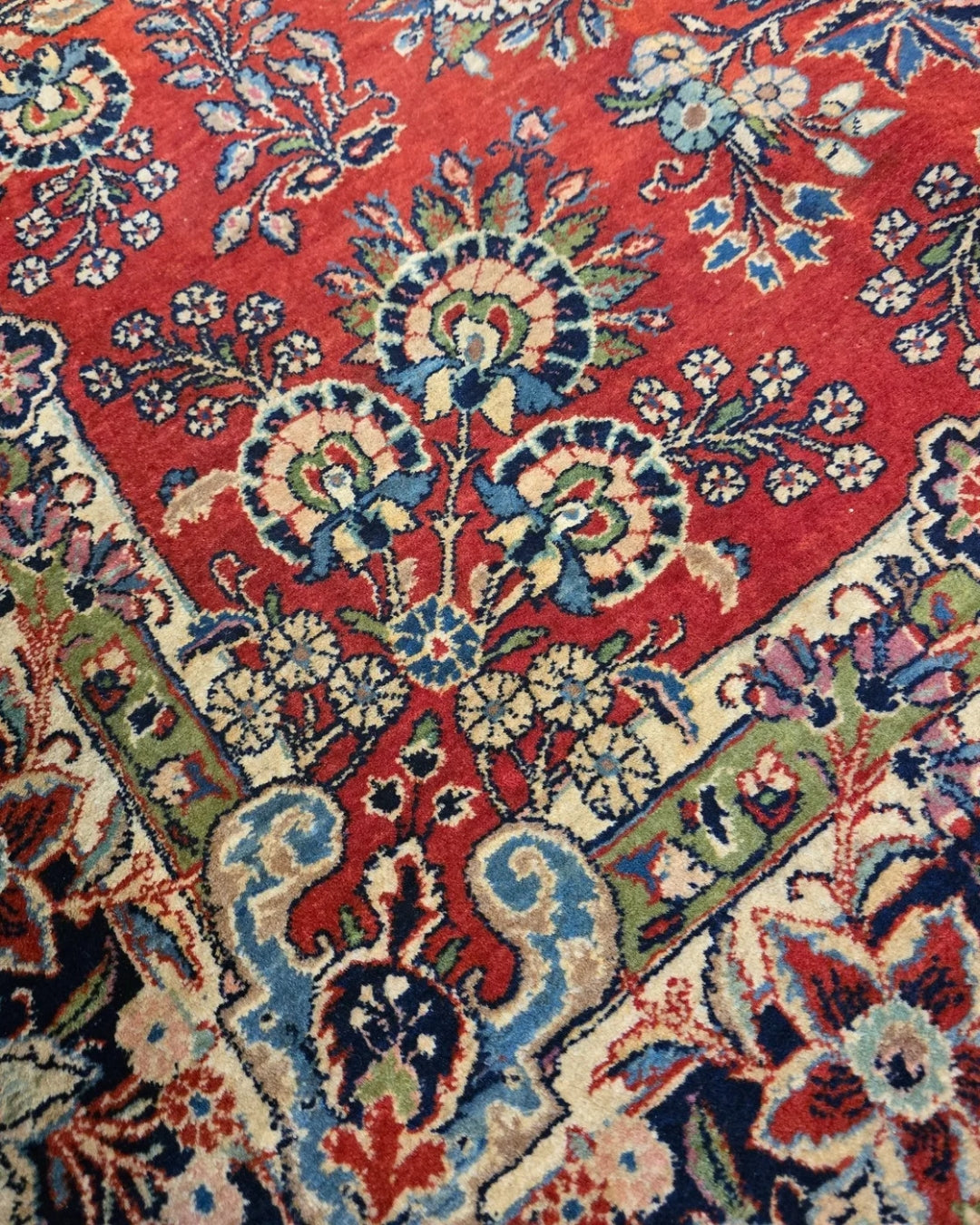Groot Antiek perzisch tapijt American Sarough 320x220 handgeknoopt wollen vloerkleed