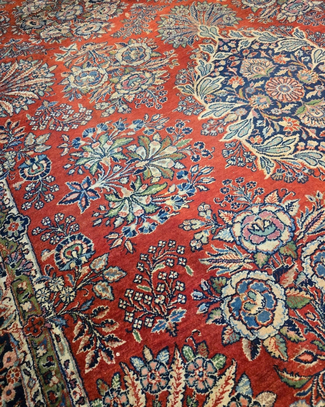 Groot Antiek perzisch tapijt American Sarough 320x220 handgeknoopt wollen vloerkleed