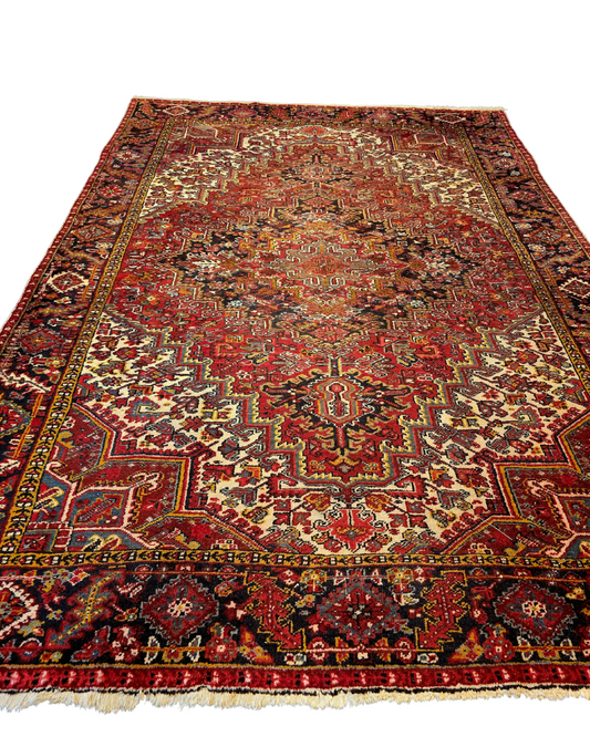 Perzisch tapijt Heriz 300x200 wollen vloerkleed handgeknoopt Iran