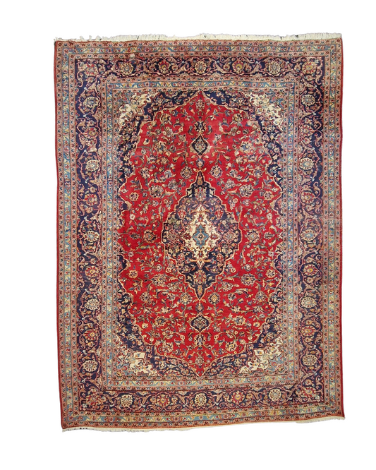 Groot Perzisch Tapijt Kashan 350x250 wollen vloerkleed handgeknoopt Iran