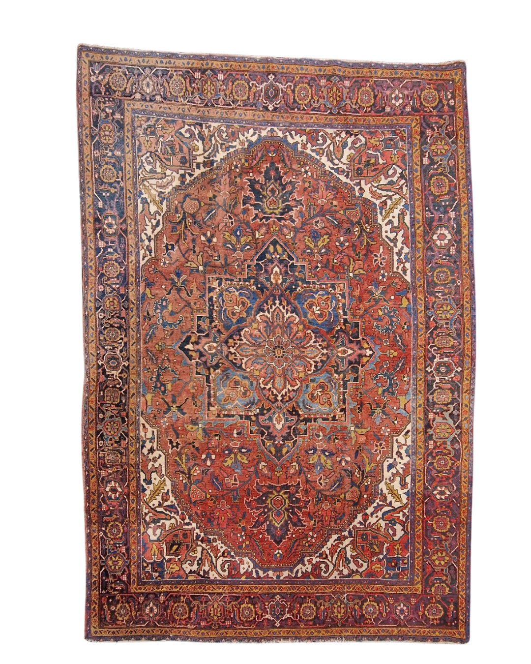 Groot Perzisch tapijt Heriz 350x230 wolln vloerkleed handgeknoopt Iran