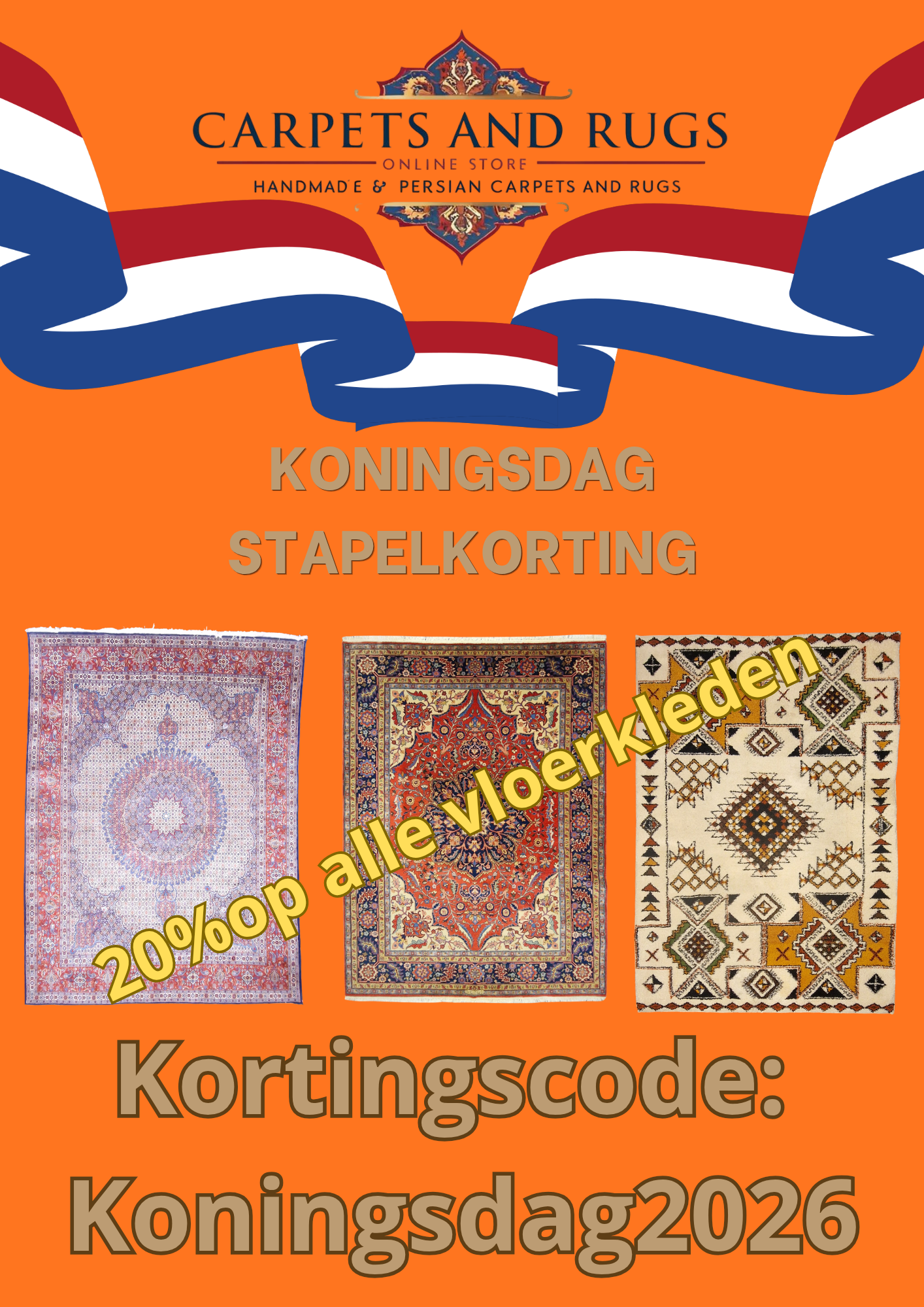 Sale Opruiming Uitverkoop 20%stapelkorting ook op afgeprijst Kortingcode: Koningsdag2026