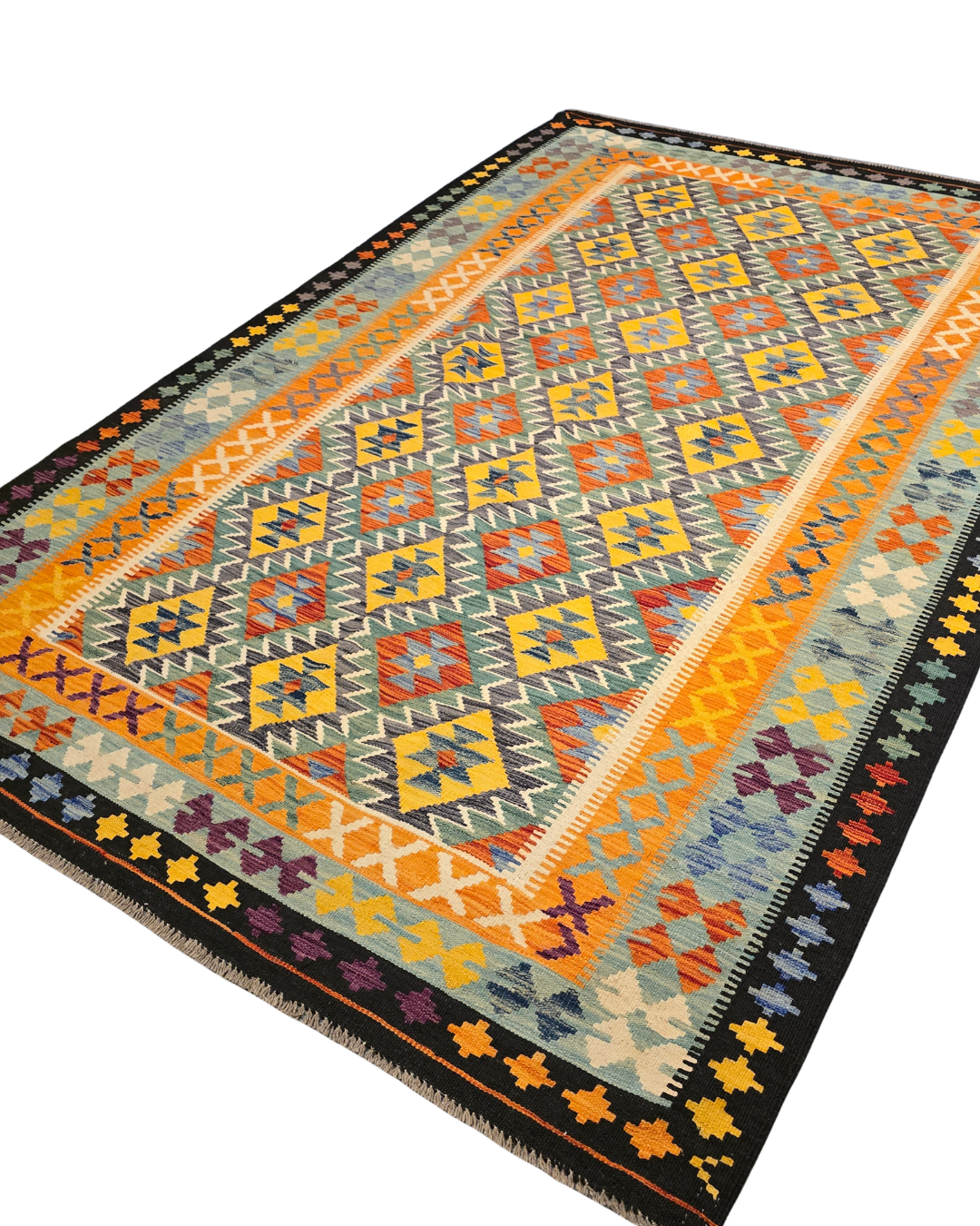 Kelim tapijt Afghan perzisch 286x191 wollen vloerkleed