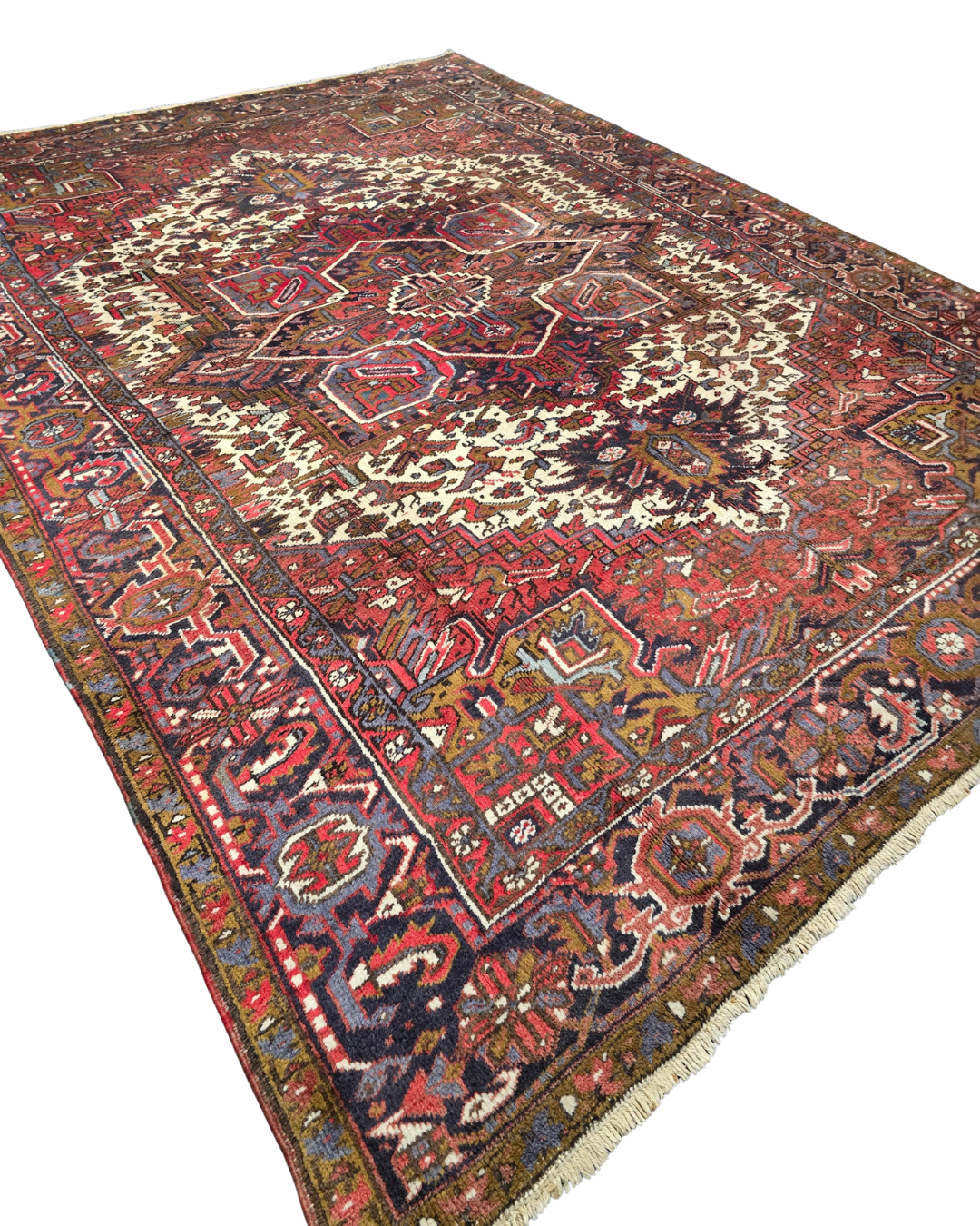 Groot Perzisch tapijt Heriz 385x295 wollen vloerkleed handgeknoopt iran