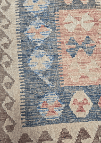 Afgan tribal kelim 290x190 handgeweven wollen vloerkleed
