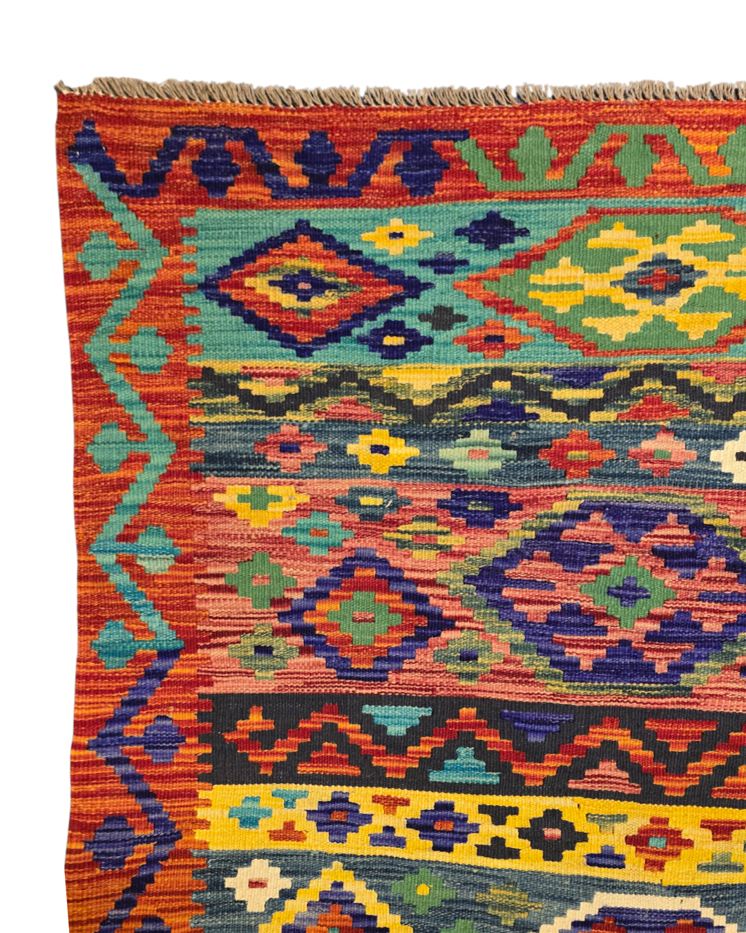XL Groot Afghan Kelim Tapijt Perzisch 358x255 wollen vloerkleed