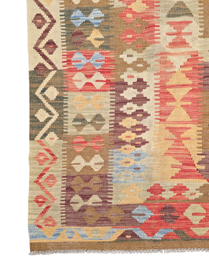 Afgan tribal Kelim 300x200 wollen vloerkleed handgeweven