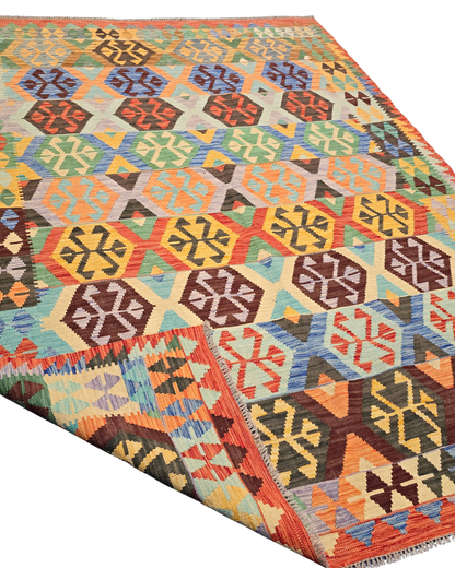 Afgan tribal Kelim 240x174 wollenvloerkleed Flatweave