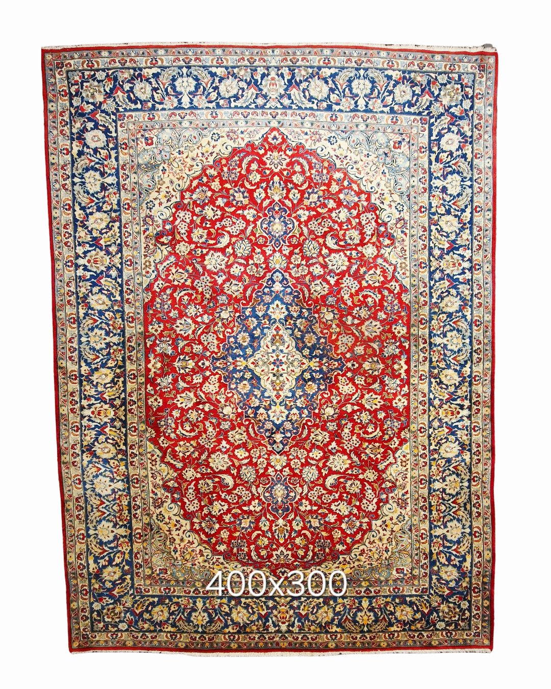 Groot Perzisch tapijt Kashan 400x300 wollen vloerkleed handgeknoopt Iran