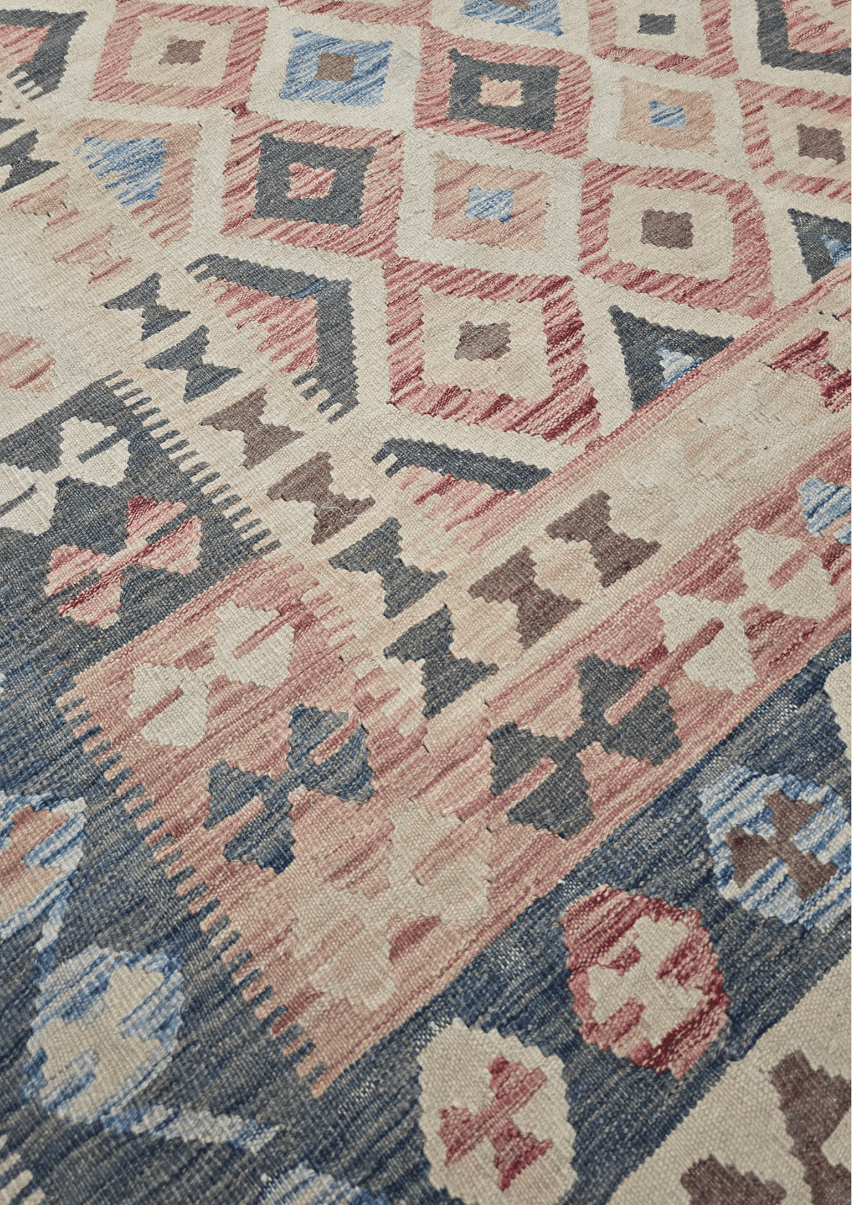 Afgan tribal kelim 290x190 handgeweven wollen vloerkleed
