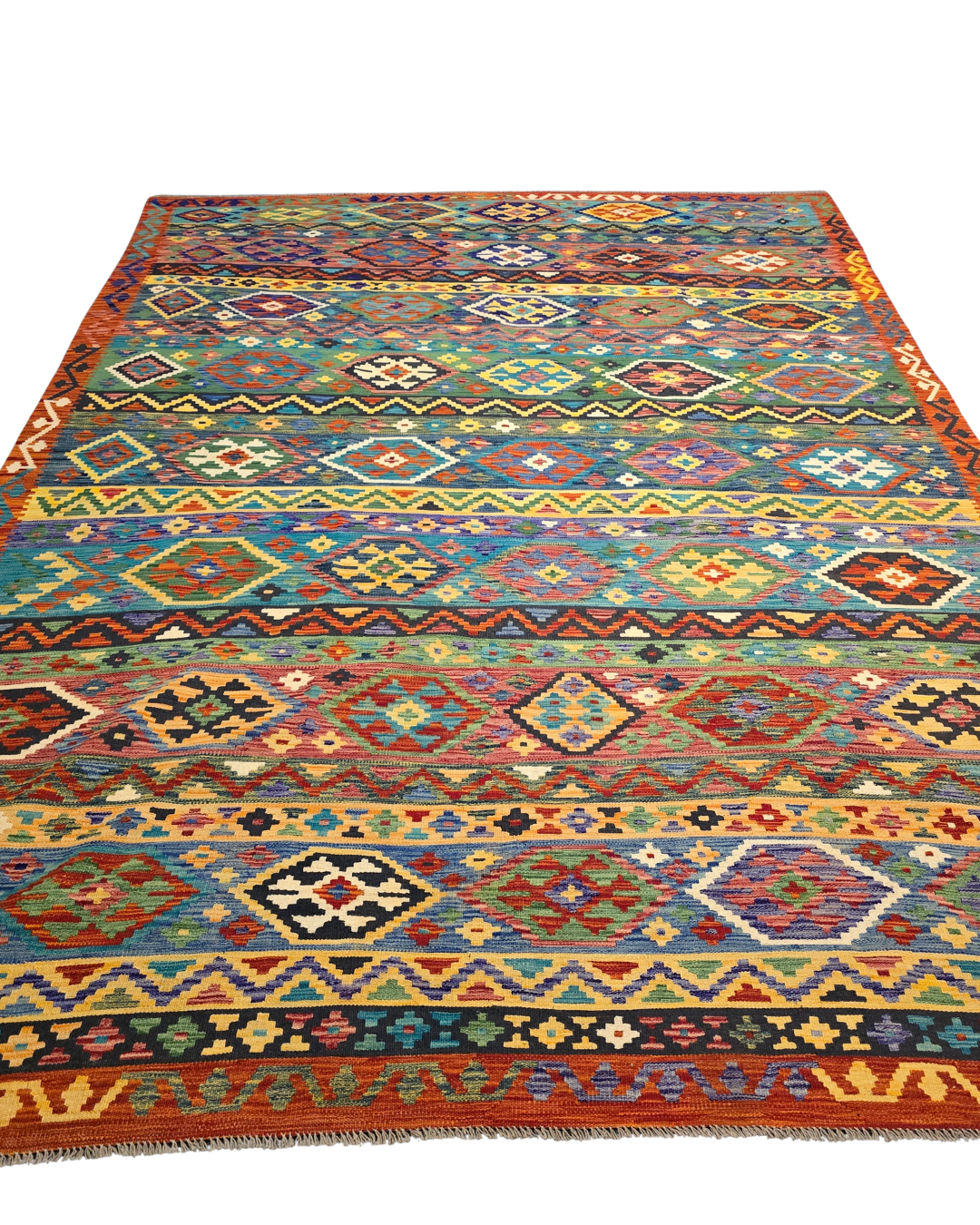 XL Groot Afghan Kelim Tapijt Perzisch 358x255 wollen vloerkleed