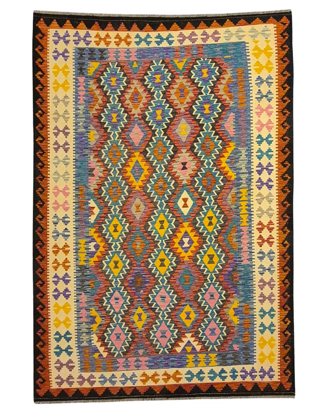 Kelim tapijt Afghan perzisch 304x205 wollen vloerkleed