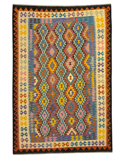 Kelim tapijt Afghan perzisch 304x205 wollen vloerkleed