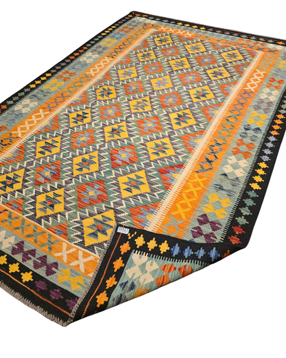 Kelim tapijt Afghan perzisch 286x191 wollen vloerkleed