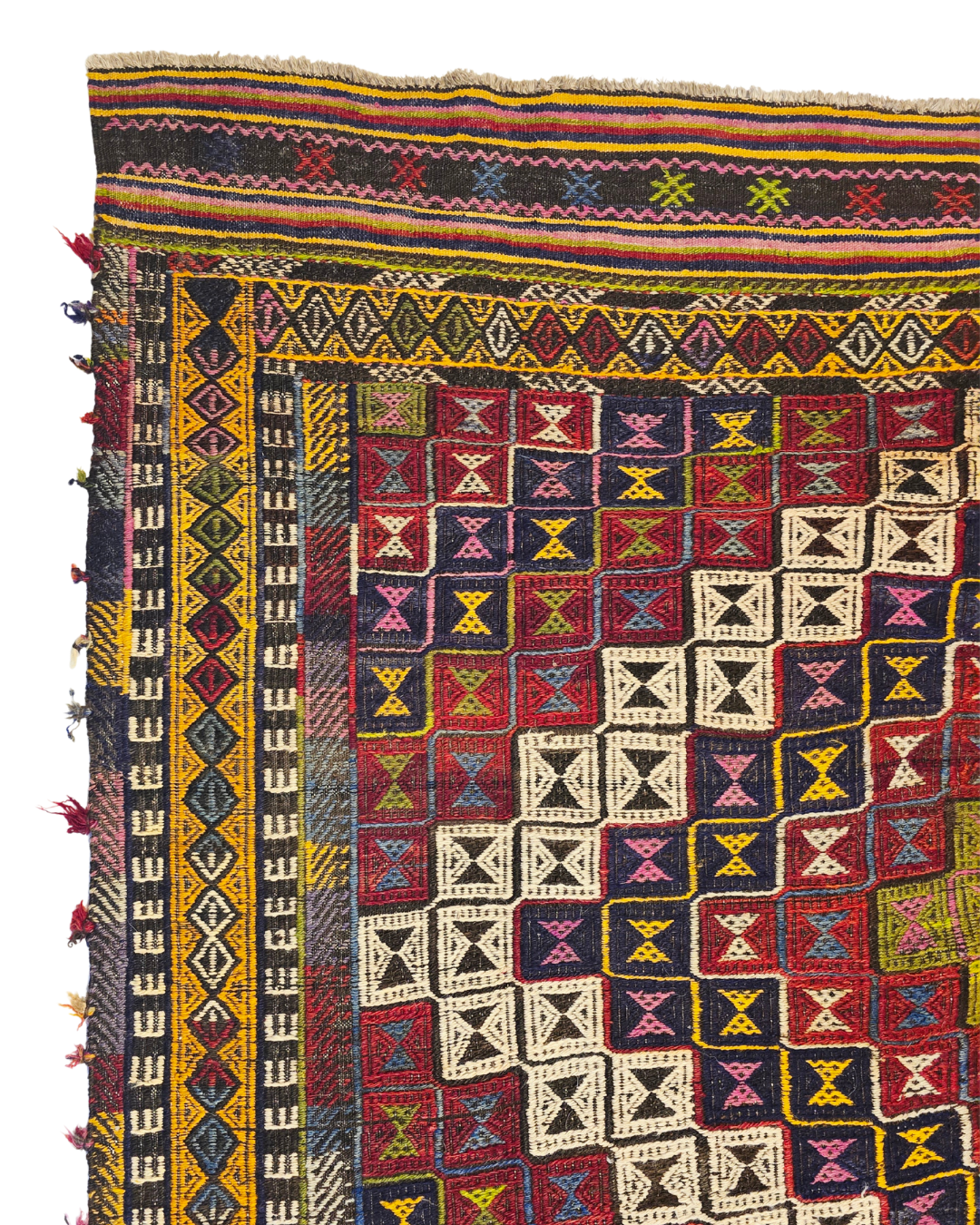Ttribal Kelim Jijim cicim Tribal 290x185 wollen vloerkleed handgeknoopt Turkije