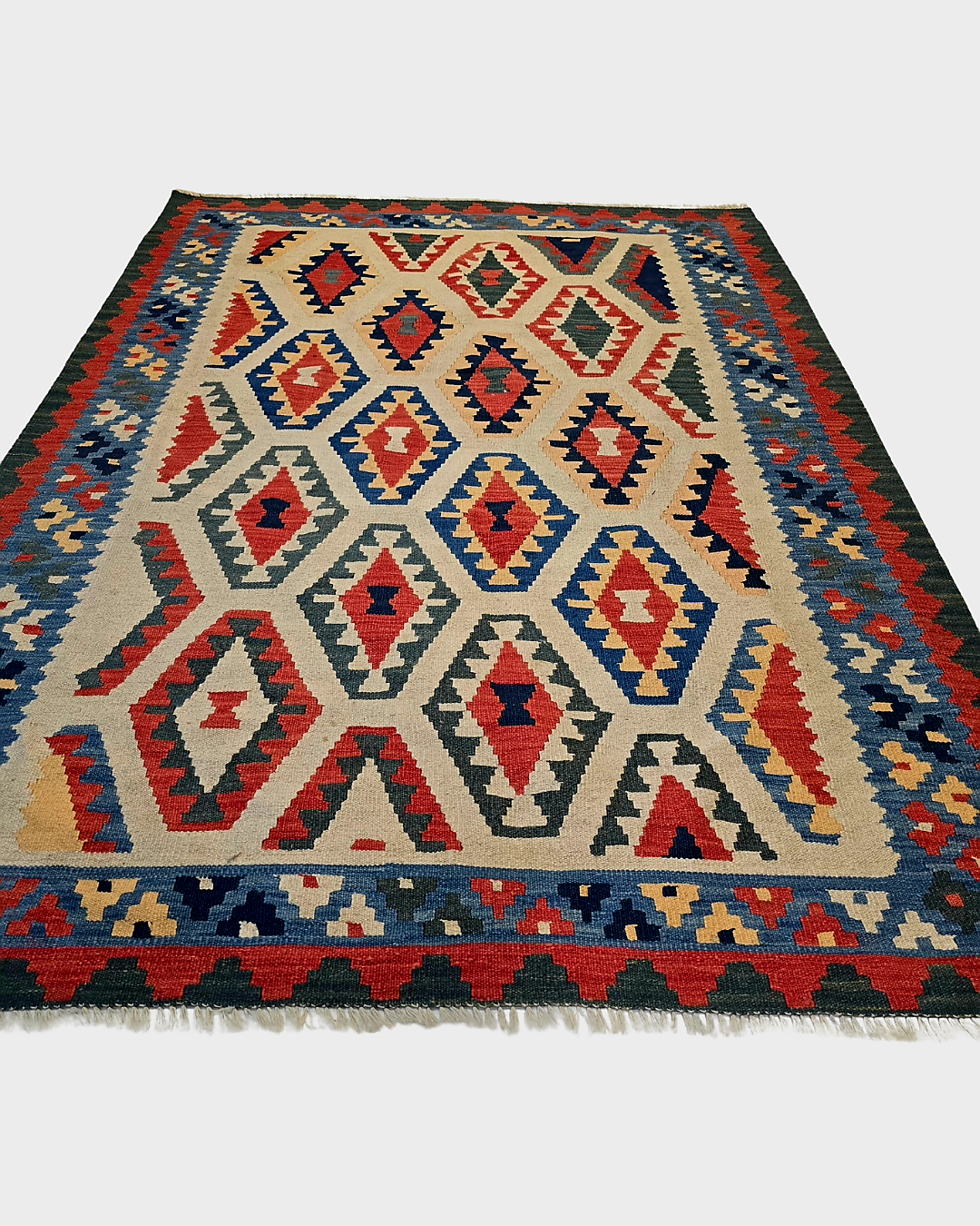 Kelim Fars Ghashgai 240x180 wollen vloerkleed flatweave handgeweven