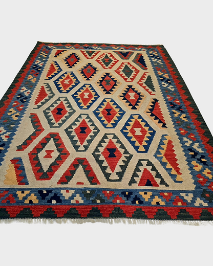 Kelim Fars Ghashgai 240x180 wollen vloerkleed flatweave handgeweven