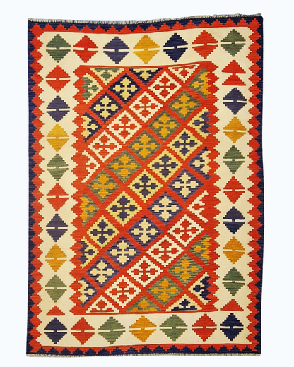Tribal Kelim Afganistan 250x180 wollen vloerkleed handgeweven