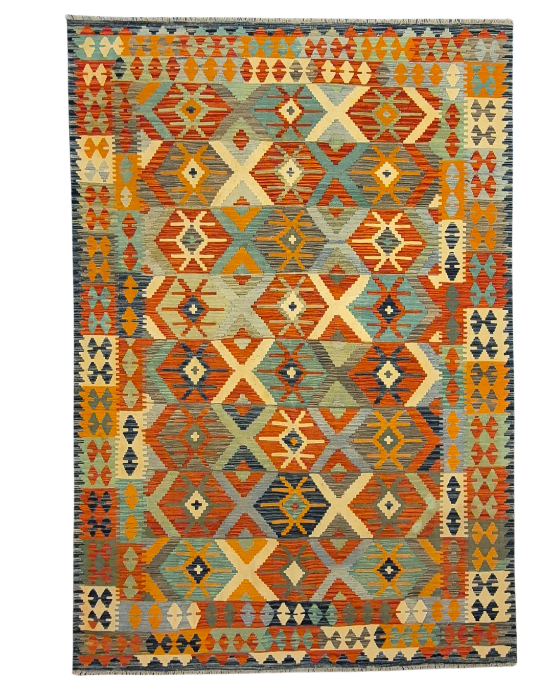 Kelim tapijt Afghan perzisch 298x203 wollen vloerkleed