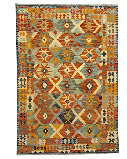 Kelim tapijt Afghan perzisch 298x203 wollen vloerkleed