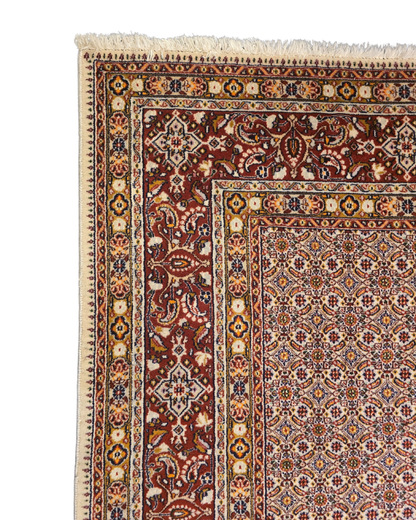 Groot Perzisch tapijt Moud 340x250 wol zijde vloerkleed Handgeknoopt Iran