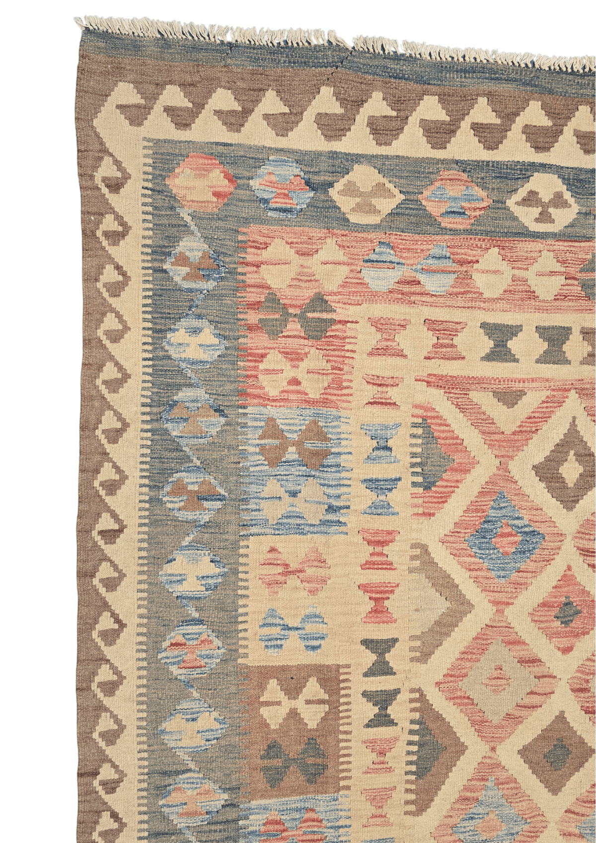 Afgan tribal kelim 290x190 handgeweven wollen vloerkleed