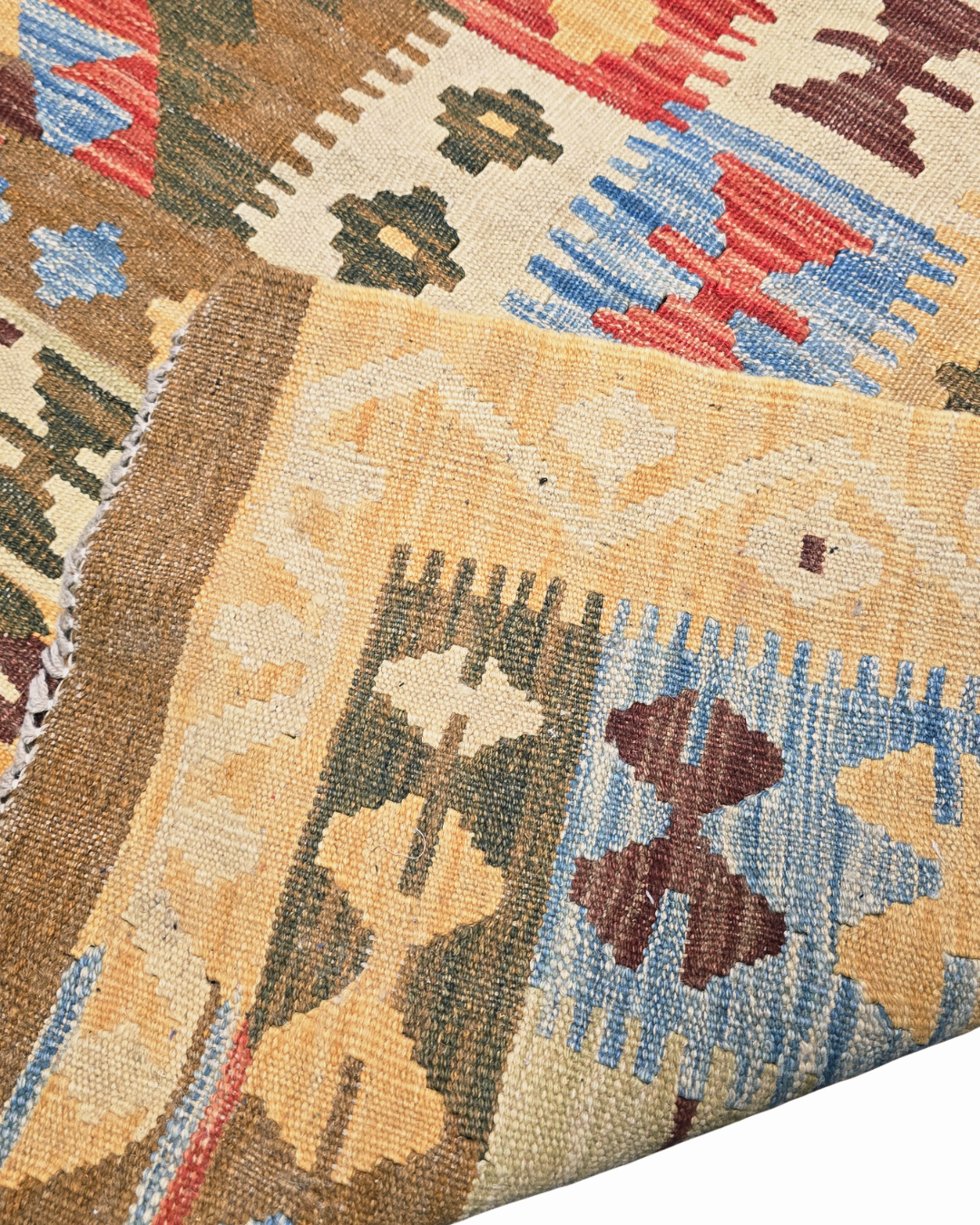Afgan tribal Kelim 300x200 wollen vloerkleed handgeweven