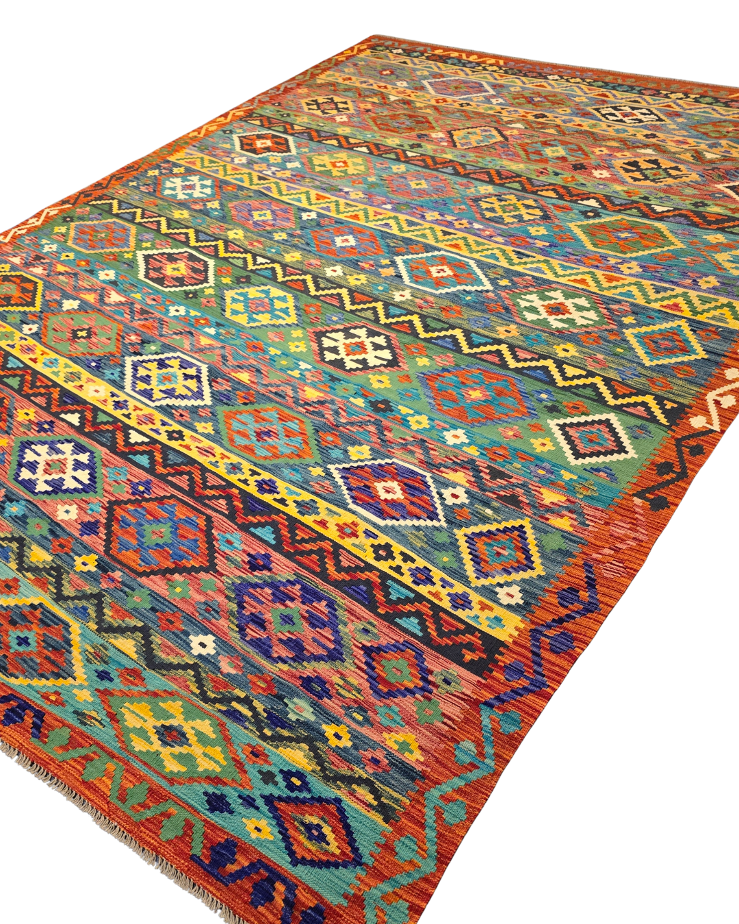 XL Groot Afghan Kelim Tapijt Perzisch 358x255 wollen vloerkleed